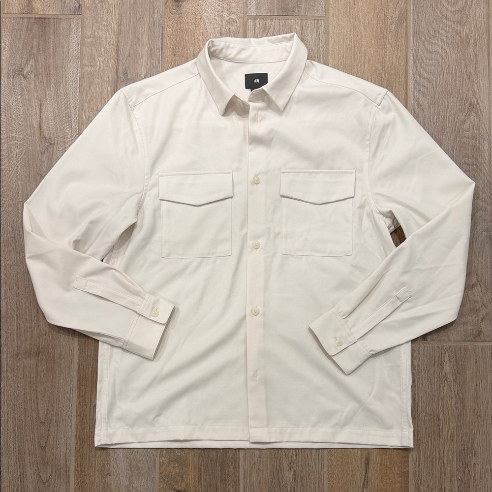 H&M Cream Long-Sleeve Shirt NWT Size Medium